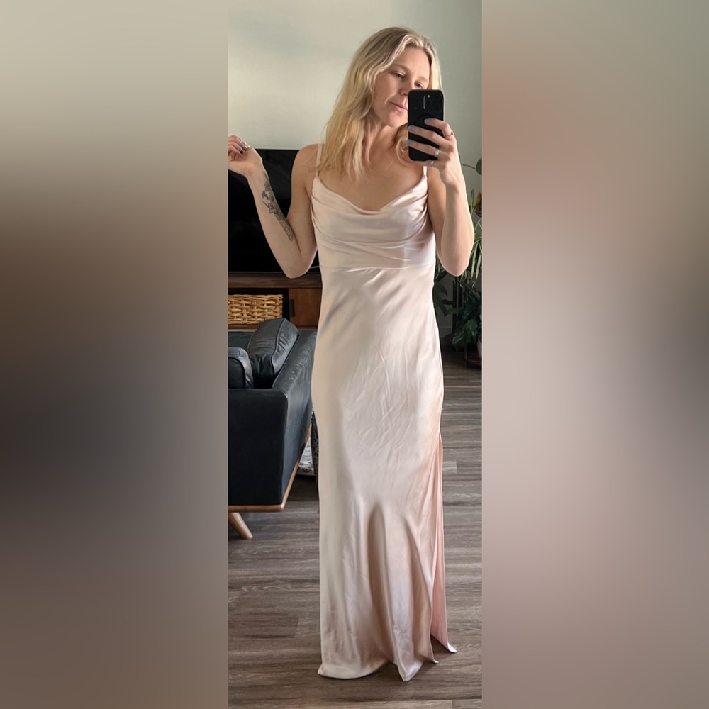 Revelry size 4 blush bridesmaid dress worn once